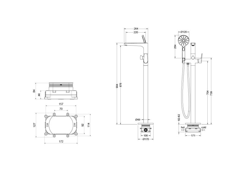 Смеситель для ванны Aquatek Бетта AQ1145CR хром