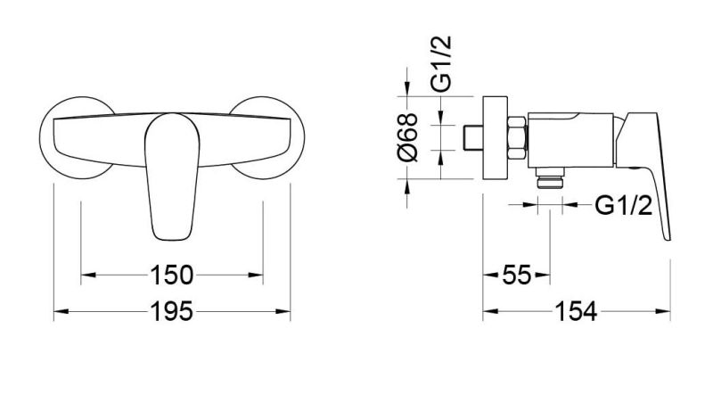 Комплект для душа Aquatek Бетта AQ1132CR хром