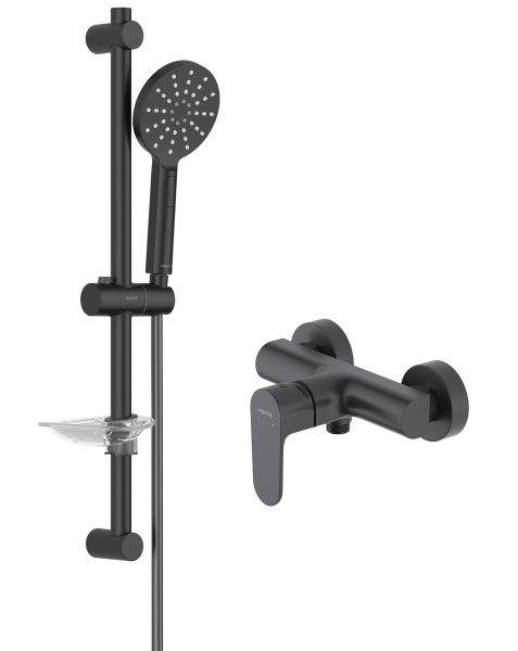 Комплект для душа Aquatek Оберон AQ1232MB чёрный матовый