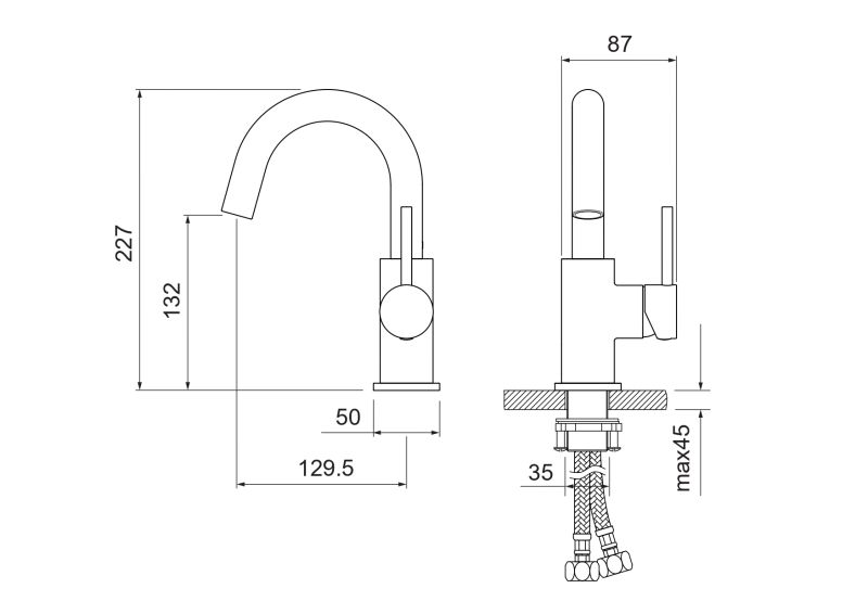 Смеситель для раковины Aquatek Европа AQ1307BG шлифованное золото