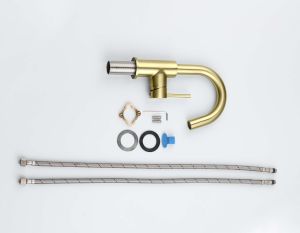 Смеситель для раковины Aquatek Европа AQ1307BG шлифованное золото
