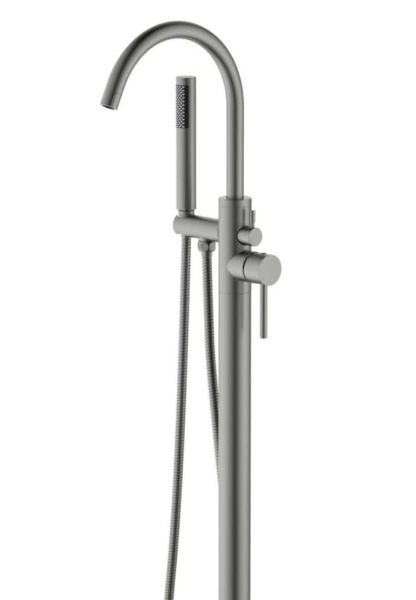 Смеситель напольный для ванны Aquatek Европа AQ1345BGM шлифованный чёрный хром