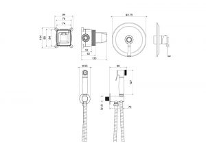 Гигиенический ручной душ Aquatek Классик AQ1519PG золото
