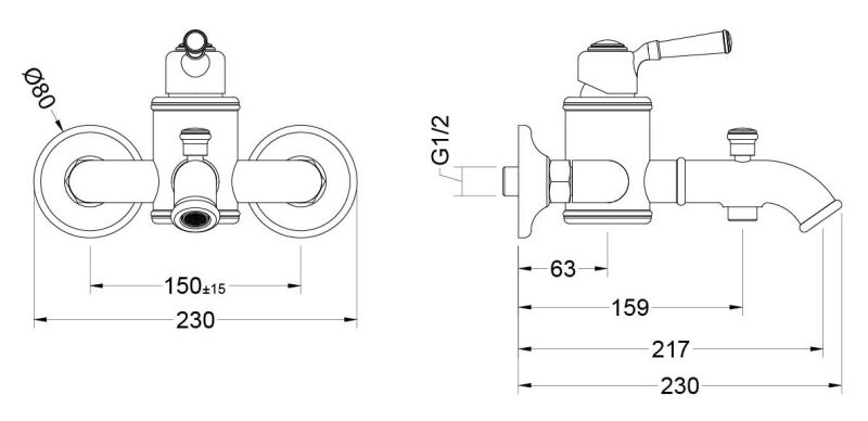 Комплект для ванны Aquatek Классик AQ1530MB 3 в 1 AQ1510MB+AQ1540MB+AQ2020MB чёрный матовый