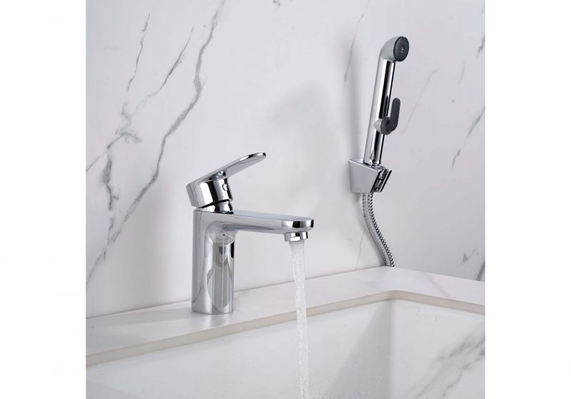 Смеситель для раковины с гигиеническим душем Aquatek Ника AQ1812CR хром