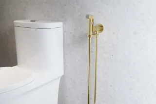 Гигиенический душ со смесителем Aquatek Альфа AQ1919BG шлифованное золото