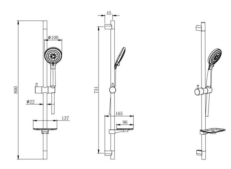 Комплект для ванны и душа Aquatek Вега AQ1030CR 3 в 1 AQ1010CR+AQ1040CR+AQ2011CR хром