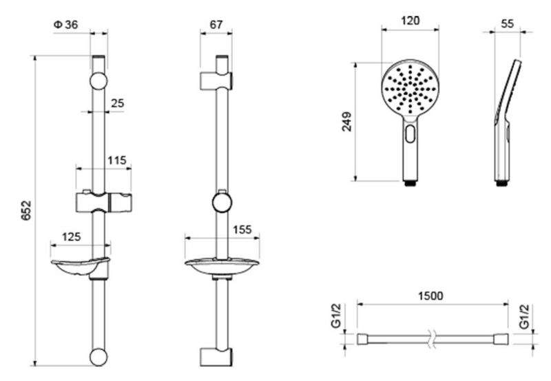 Комплект для ванны Aquatek Оберон AQ1231CR 3 в 1 AQ1210CR+AQ1260CR+AQ2014CR хром