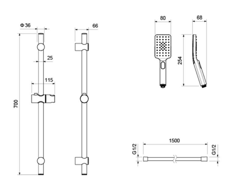 Комплект для ванны Aquatek Лира AQ1430CR 3 в 1 AQ1410CR+AQ1440CR+AQ2018CR хром