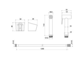 Гигиенический ручной душ Aquatek AQ2054MB черный Гигиенический ручной душ Aquatek AQ2054MB черный