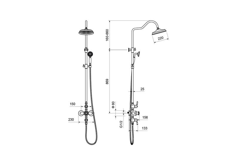 Душевая система Aquatek Классик AQ2563CR хром
