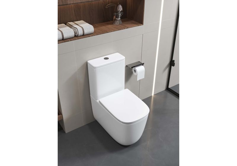 Унитаз напольный Aquatek Optima Plus Square AQ4451-00 смыв торнадо безободковый белый