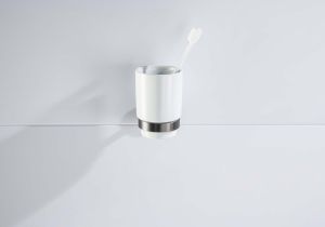 Стакан с держателем Aquatek Бетта AQ4604BGM шлифованный чёрный хром