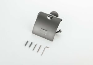 Бумагодержатель с крышкой Aquatek Бетта AQ4609BGM оружейная сталь