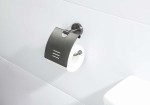 Бумагодержатель с крышкой Aquatek Бетта AQ4609BGM оружейная сталь