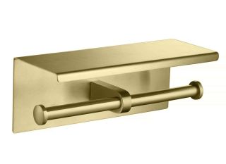 Бумагодержатель двойной с полкой Aquatek Оберон AQ4909BG шлифованное золото Бумагодержатель двойной с полкой Aquatek Оберон AQ4909BG шлифованное золото