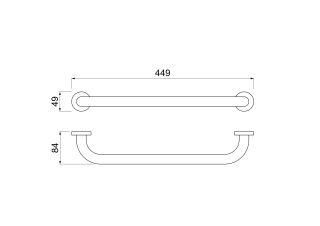 Поручень Aquatek AQ4995BG 45 см шлифованное золото