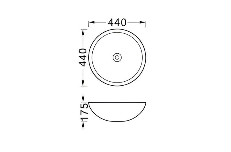 Раковина накладная Aquatek AQ5354-MB 44 см чёрный матовый