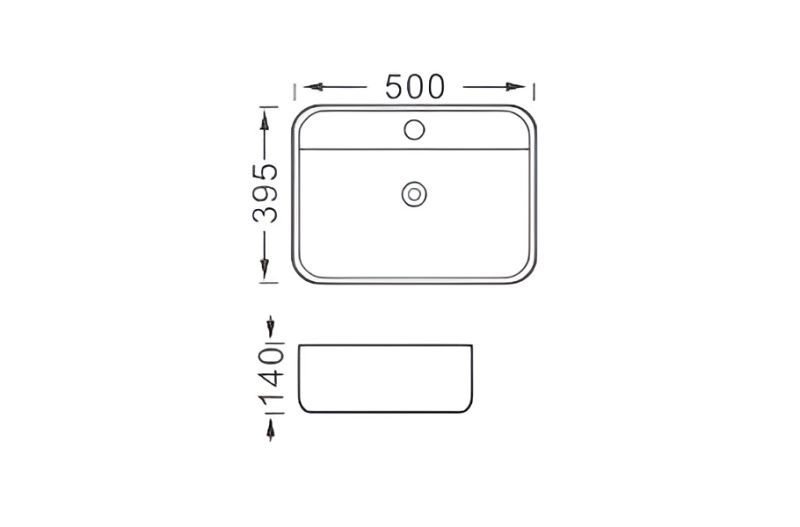 Раковина накладная Aquatek Вега AQ5506-MB 50 см чёрный матовый