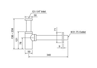 Сифон для раковины Aquatek AQ6012PG полированное золото Сифон для раковины Aquatek AQ6012PG полированное золото