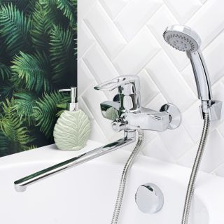 Смеситель для ванны с душем BOOU B8206-18F хром Смеситель для ванны с душем BOOU B8206-18F хром