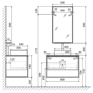 Тумба под раковину Aquanika Loft AQLO805550BRU104 80 см древесный аттик