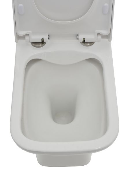 Чаша напольного унитаза AQUAme AQM1004 с крышкой-сиденьем белый глянцевый