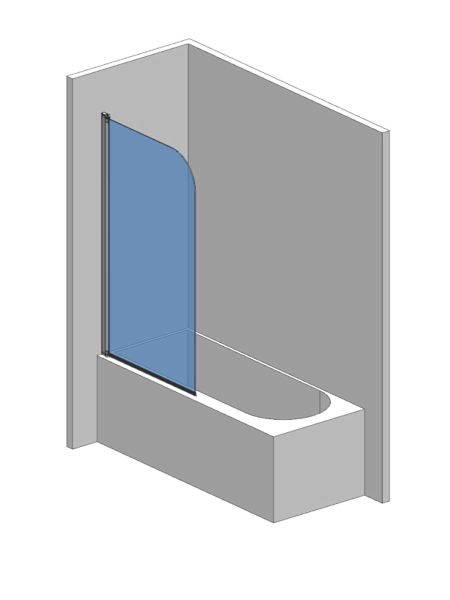 Шторка на ванну AQUAme AQM2851 80см хром