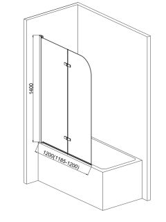 Шторка на ванну AQUAme AQM2852B 120см хром Шторка на ванну AQUAme AQM2852B 120см хром