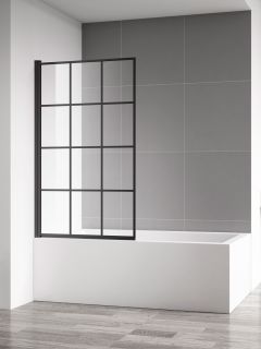 Шторка на ванну AQUAme AQM2858-L левая 80см чёрный матовый Шторка на ванну AQUAme AQM2858-L левая 80см чёрный матовый