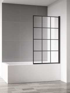 Шторка на ванну AQUAme AQM2858-R правая 80см чёрный матовый Шторка на ванну AQUAme AQM2858-R правая 80см чёрный матовый
