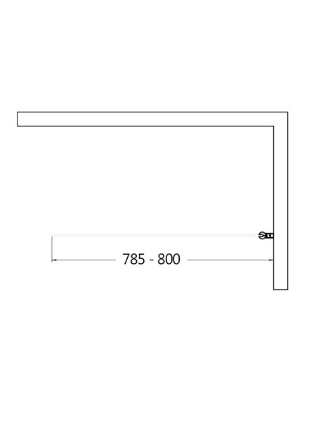 Шторка на ванну AQUAme AQM2858-R правая 80см чёрный матовый