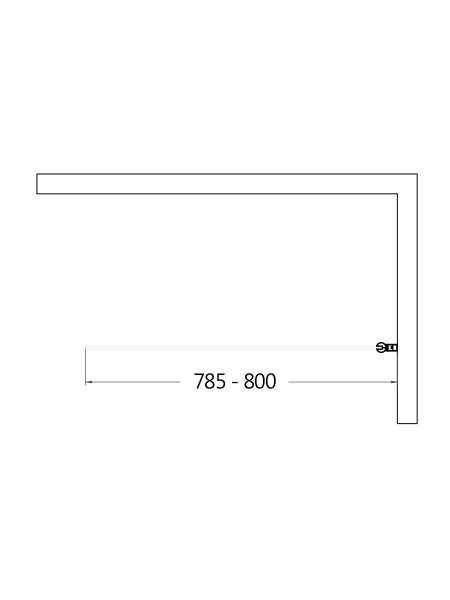 Шторка на ванну AQUAme AQM2859-R правая 80см чёрный матовый