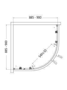 Душевой уголок AQUAme AQM3801F-9 90x90см хром