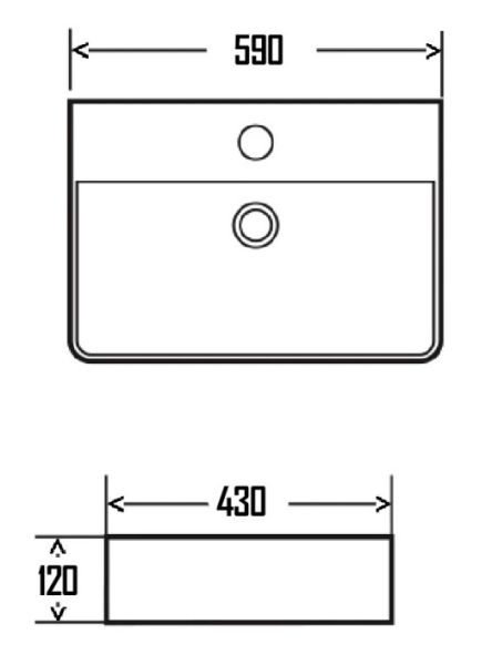 Раковина AQUAme AQM5004 59см белый глянцевый