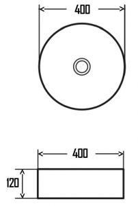 Раковина AQUAme AQM5007 40см белый глянцевый