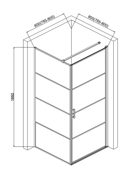 Душевой уголок AQUAme AQM5215-RH-8 80x80см чёрный матовый