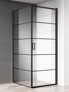 Душевой уголок AQUAme AQM5215-RH-9 90x90см чёрный матовый