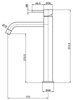 Смеситель для раковины AQUAme Siena AQM6214MB чёрный матовый Смеситель для раковины AQUAme Siena AQM6214MB чёрный матовый