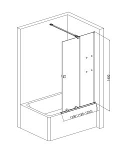 Шторка на ванну AQUAme AQM6601-2 120см хром Шторка на ванну AQUAme AQM6601-2 120см хром