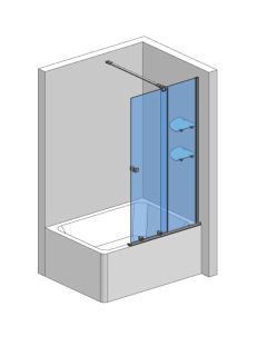 Шторка на ванну AQUAme AQM6601-2 120см хром Шторка на ванну AQUAme AQM6601-2 120см хром
