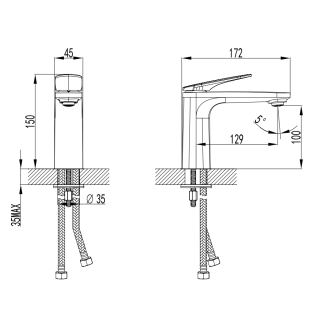 Смеситель для раковины AQUAme Imola AQM6710CR хром
