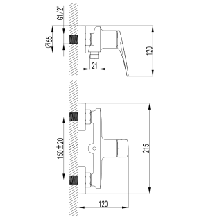 Смеситель для душа AQUAme Imola AQM6713CR хром