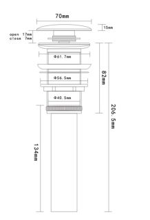 Донный клапан для раковины AQUAme AQM7002-0MB без перелива чёрный матовый Донный клапан для раковины AQUAme AQM7002-0MB без перелива чёрный матовый
