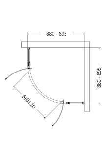Душевой уголок AQUAme AQM7101-2-9 90x90см чёрный матовый