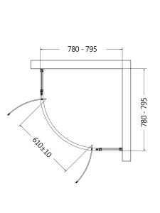 Душевой уголок AQUAme AQM7101-8 80x80см хром