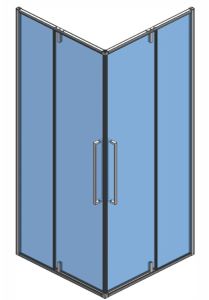 Душевой уголок AQUAme AQM7102-2-8 80x80см чёрный матовый
