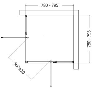 Душевой уголок AQUAme AQM7102-2-8 80x80см чёрный матовый