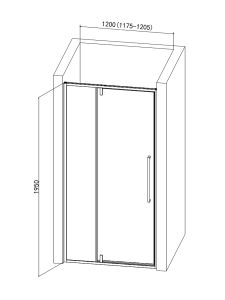 Душевая дверь AQUAme AQM7108-2-12 120см чёрный матовый