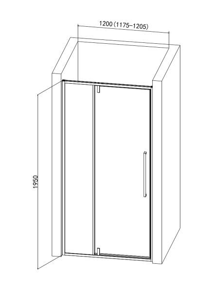 Душевая дверь AQUAme AQM7108-2-12 120см чёрный матовый